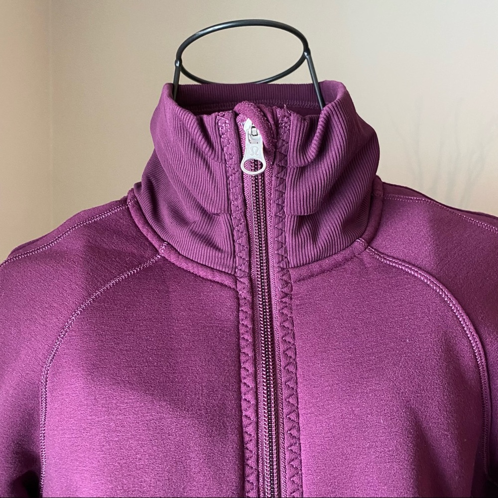 lululemon burgundy fleece zip up
